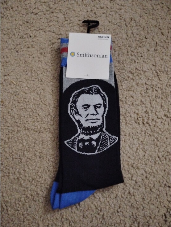 Official Smithsonian Abraham Lincoln Novelty Crew Socks